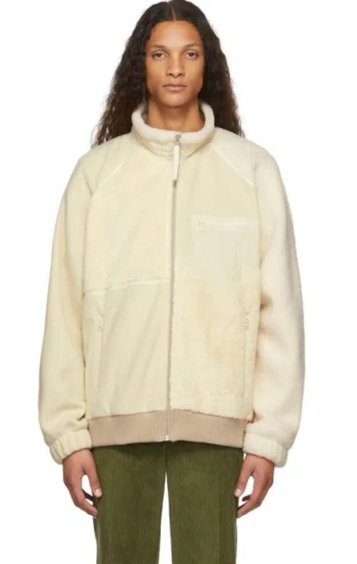 Pre-owned Helmut Lang Aw21  Pathwork Fleece Jacket Xl In Off White