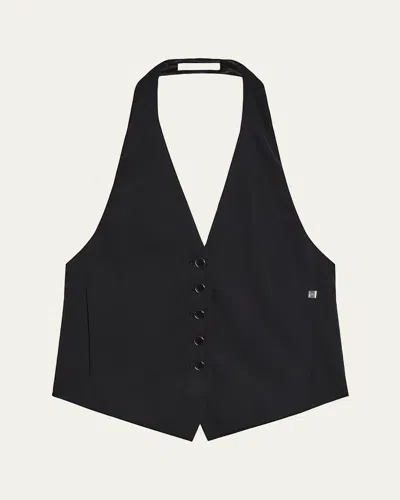 Helmut Lang Back-tie Halter Vest In Black