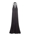 Helmut Lang Layered Stretch-mesh Halterneck Maxi Dress In Black