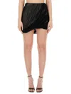 Helmut Lang Balloon Silhouette Silk Skirt In Black