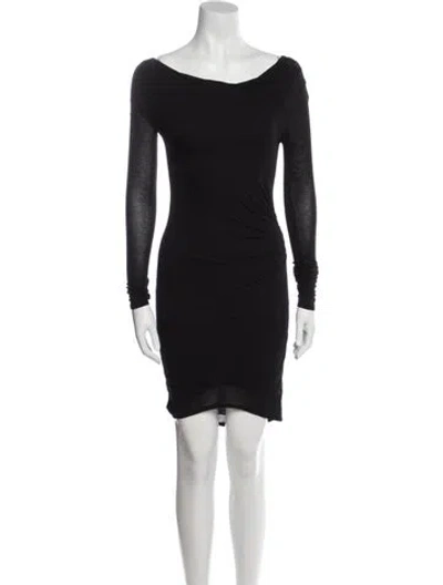Pre-owned Helmut Lang Bateau Neckline Knee-length Dress In Black