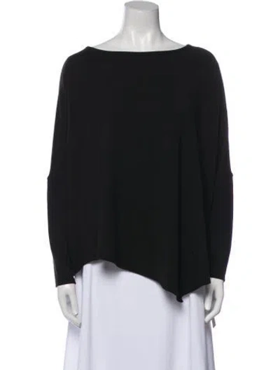 Pre-owned Helmut Lang Bateau Neckline Long Sleeve Blouse In Black