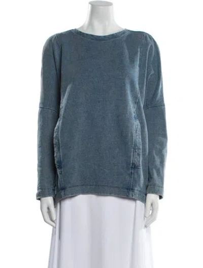 Pre-owned Helmut Lang Bateau Neckline Long Sleeve Sweatshirt In Blue