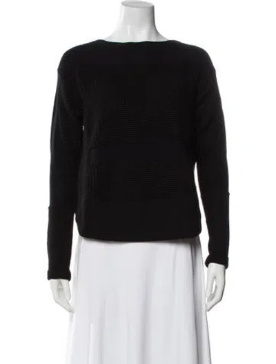 Pre-owned Helmut Lang Bateau Neckline Long Sleeve Top In Black