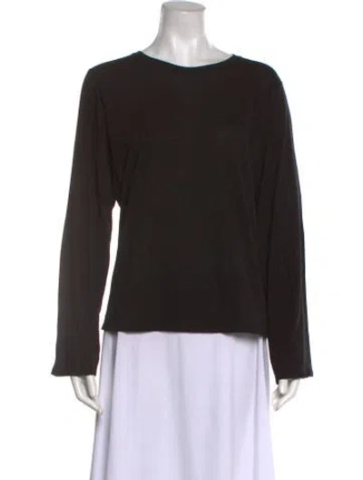 Pre-owned Helmut Lang Bateau Neckline Long Sleeve Top In Black