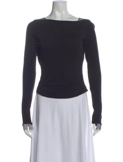 Pre-owned Helmut Lang Bateau Neckline Long Sleeve Top In Black