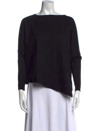 Pre-owned Helmut Lang Bateau Neckline Long Sleeve Top In Black