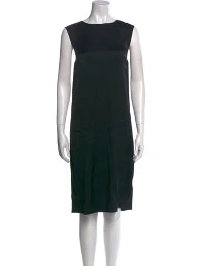 Pre-owned Helmut Lang Bateau Neckline Midi Length Dress In Black