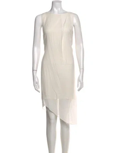 Pre-owned Helmut Lang Bateau Neckline Midi Length Dress In Neutral