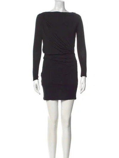 Pre-owned Helmut Lang Bateau Neckline Mini Dress In Black