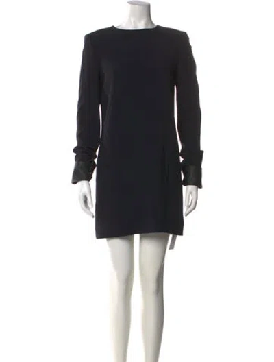 Pre-owned Helmut Lang Bateau Neckline Mini Dress In Black