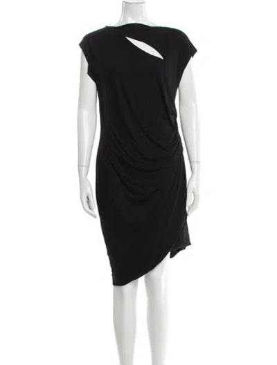 Pre-owned Helmut Lang Bateau Neckline Mini Dress In Black