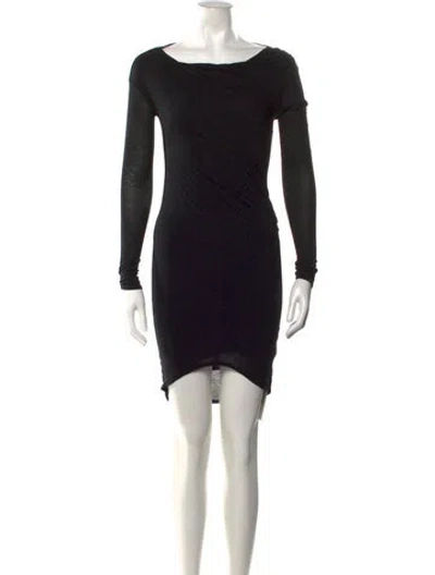 Pre-owned Helmut Lang Bateau Neckline Mini Dress In Black