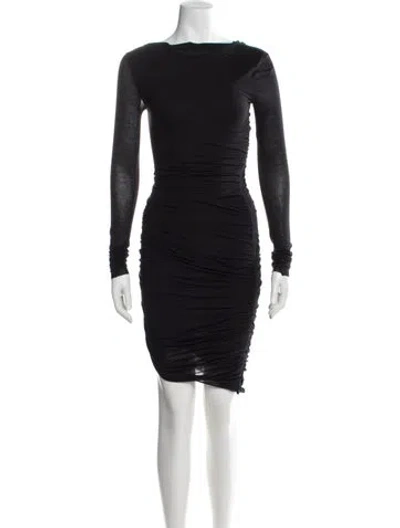 Pre-owned Helmut Lang Bateau Neckline Mini Dress In Black