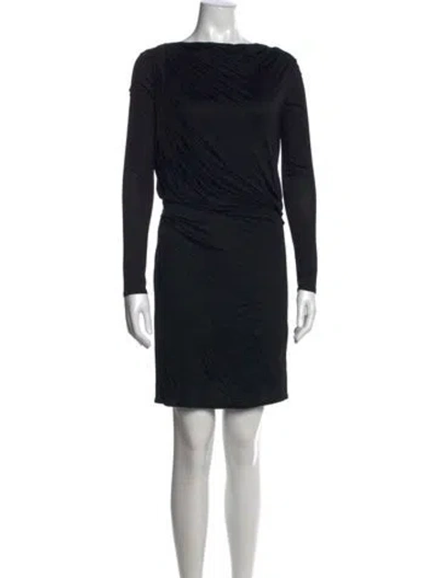 Pre-owned Helmut Lang Bateau Neckline Mini Dress In Black