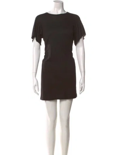 Pre-owned Helmut Lang Bateau Neckline Mini Dress In Brown