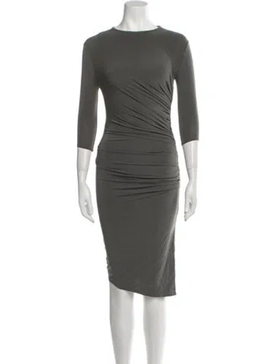 Pre-owned Helmut Lang Bateau Neckline Mini Dress In Green