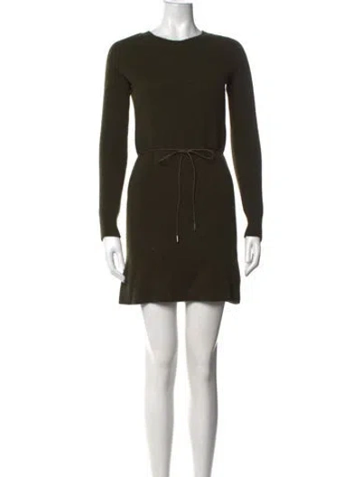 Pre-owned Helmut Lang Bateau Neckline Mini Dress In Green