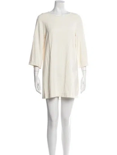 Pre-owned Helmut Lang Bateau Neckline Mini Dress In Neutral
