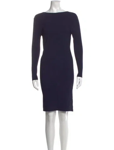 Pre-owned Helmut Lang Bateau Neckline Mini Dress W/ Tags In Blue