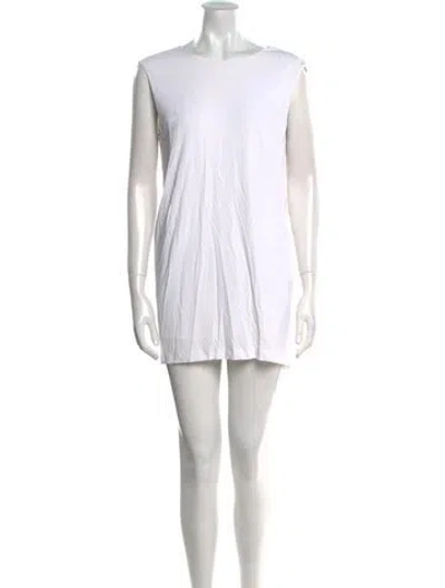 Pre-owned Helmut Lang Bateau Neckline Mini Dress In White