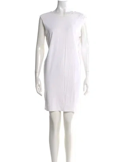 Pre-owned Helmut Lang Bateau Neckline Mini Dress In White