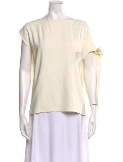 Pre-owned Helmut Lang Bateau Neckline Short Sleeve Blouse In Neutral