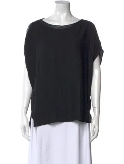 Pre-owned Helmut Lang Bateau Neckline Short Sleeve Top In Black
