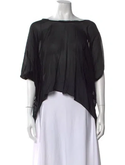 Pre-owned Helmut Lang Bateau Neckline Short Sleeve Top In Black