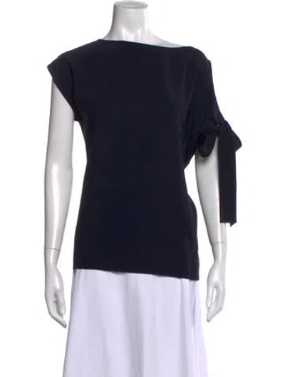 Pre-owned Helmut Lang Bateau Neckline Short Sleeve Top In Blue