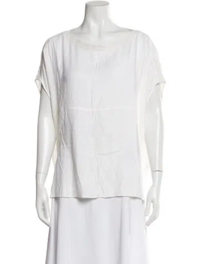 Pre-owned Helmut Lang Bateau Neckline Short Sleeve Top In White