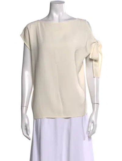 Pre-owned Helmut Lang Bateau Neckline Short Sleeve Top In White