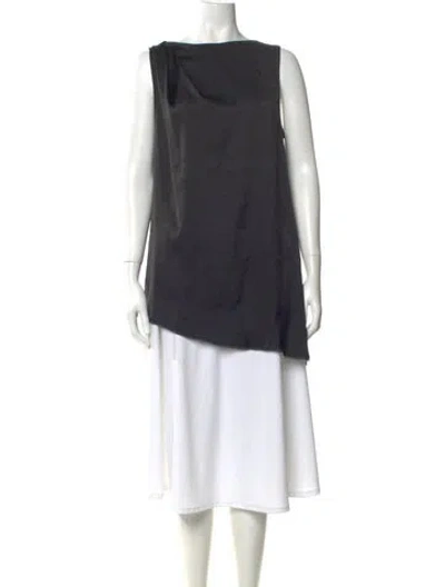 Pre-owned Helmut Lang Bateau Neckline Sleeveless Top In Black