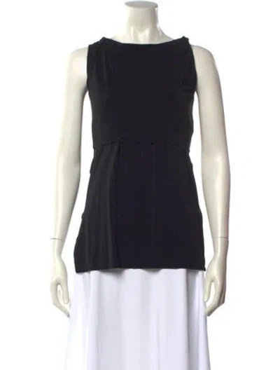 Pre-owned Helmut Lang Bateau Neckline Sleeveless Top In Black