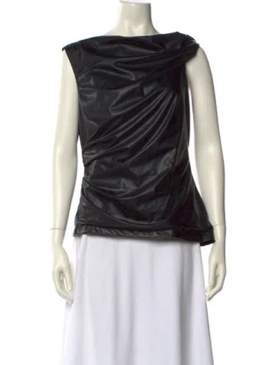 Pre-owned Helmut Lang Bateau Neckline Sleeveless Top In Black