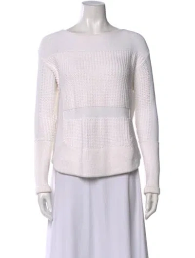 Pre-owned Helmut Lang Bateau Neckline Sweater In White
