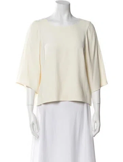 Pre-owned Helmut Lang Bateau Neckline Three-quarter Sleeve Blouse In Neutral