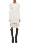 HELMUT LANG BEADED RIB LONG SLEEVE ORGANIC COTTON SWEATER DRESS