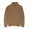Helmut Lang Beige Archive Turtleneck Pullover Camel Sweater In Brown