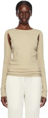 Helmut Lang Beige Cutout Sweater In Sand