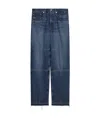Helmut Lang Women's Frayed-hem Straight-leg Carpenter Jeans In Blue