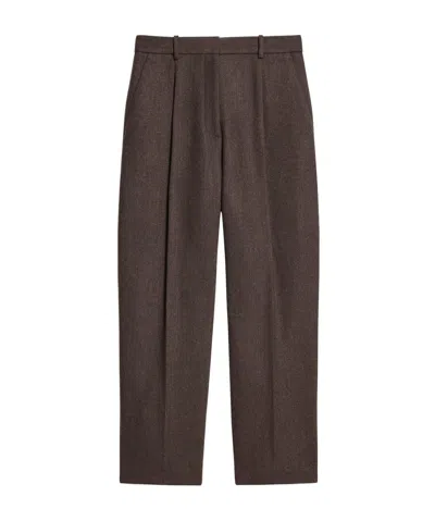 Helmut Lang Belt Loop Wool Casual Pants In Brown