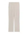 Helmut Lang Belt Ring Shearing Wool Dress Trousers In White
