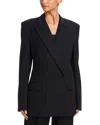 Helmut Lang Belted Asymmetrical Button Blazer In Black
