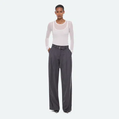 Helmut Lang Belted Pleated Trousers In Gray