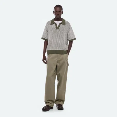 Helmut Lang Bicolor Polo In Gray