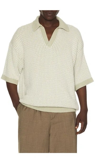 Helmut Lang Bicolor Polo In Gray
