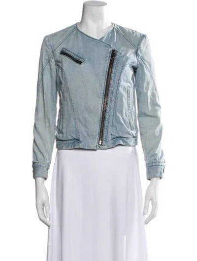 Pre-owned Helmut Lang Biker Jacket In Blue