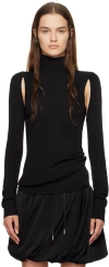 Helmut Lang Air Cut-out Turtleneck Jumper In Black - 001