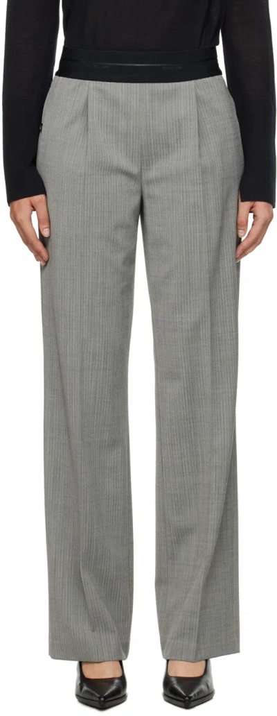 Helmut Lang Black & White Pull-on Trousers In Blk/whte Multi - Acx